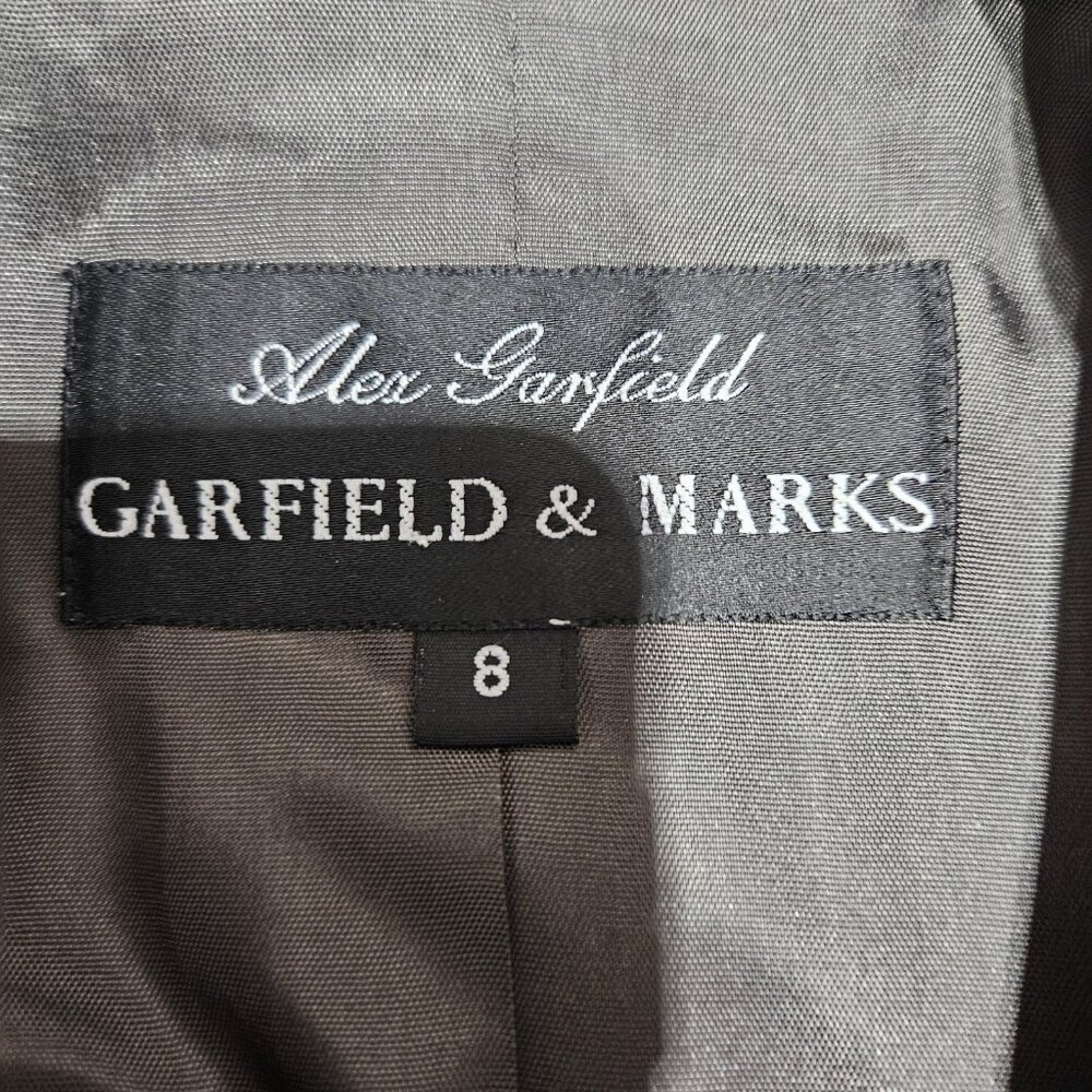 Garfield Marks Blazer Suit Jacket Women 8 Black Longline 4 Button Lined Business - Picture 10 of 12